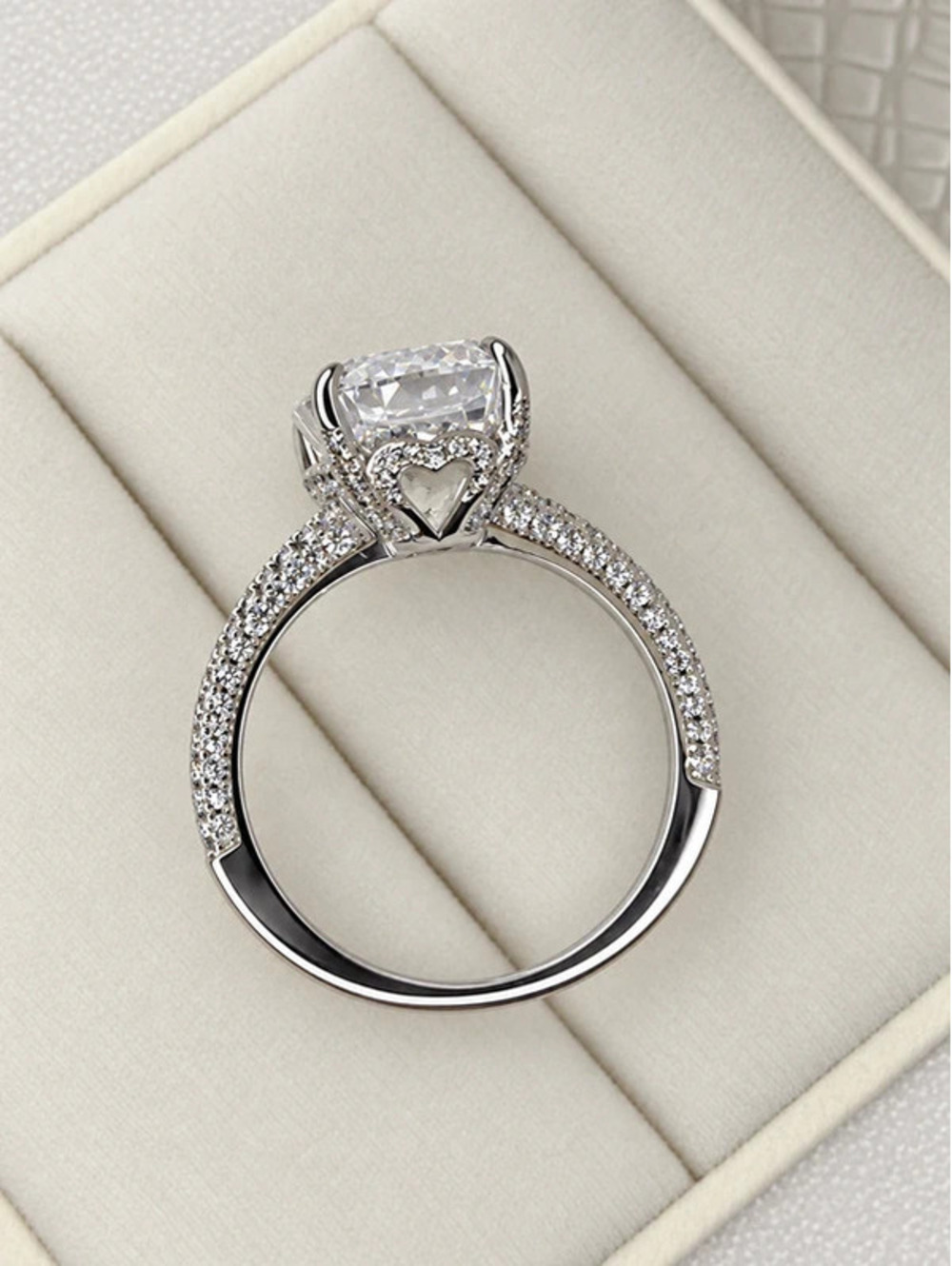 #811 Rodiffy 4 CT Lab-Created Moissanite 925 Silver Ring Size 8.5 - Picture 3 of 4